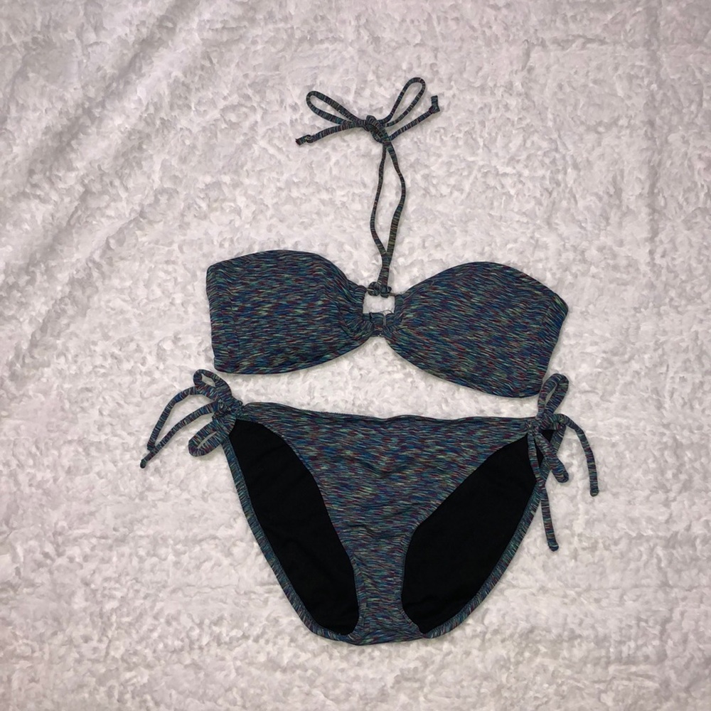 🎈Mossimo Mosaic Print Blue String Bikini